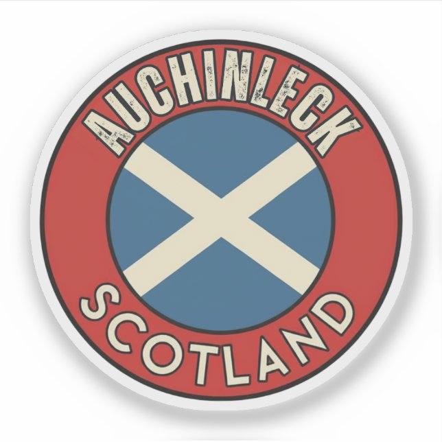 Pegatina Auchinleck, Escocia (Anverso)