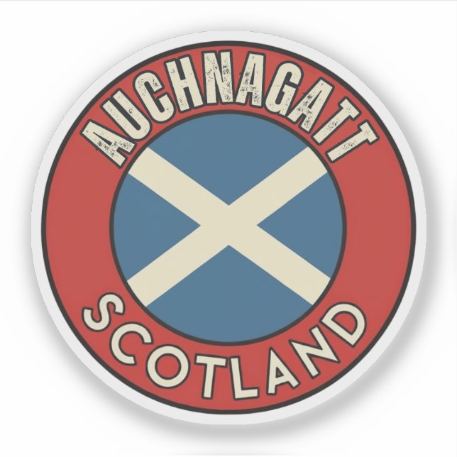 Pegatina Auchnagatt, Escocia (Anverso)