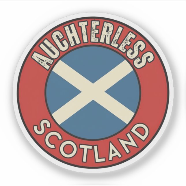 Pegatina Auchterless, Escocia (Anverso)