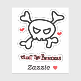 Pegatina Audífonos y huesos cruzados de Princesa