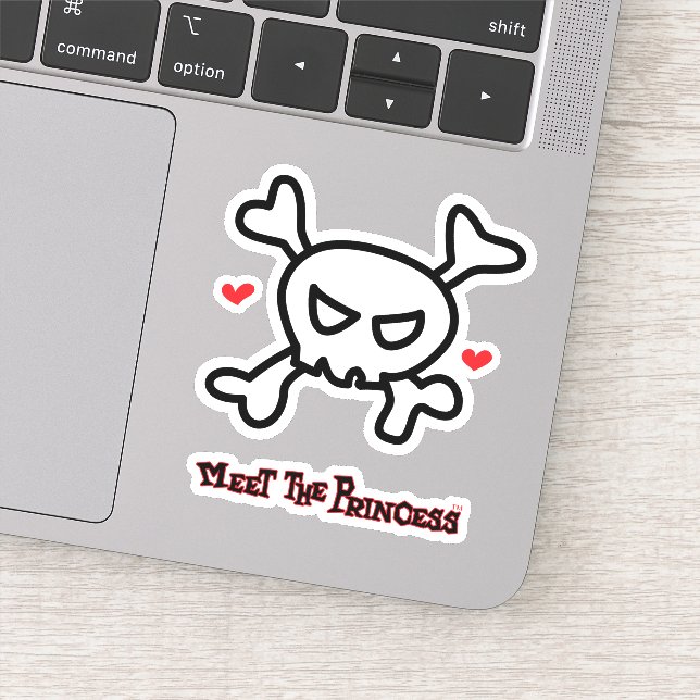 Pegatina Audífonos y huesos cruzados de Princesa (Detalle)