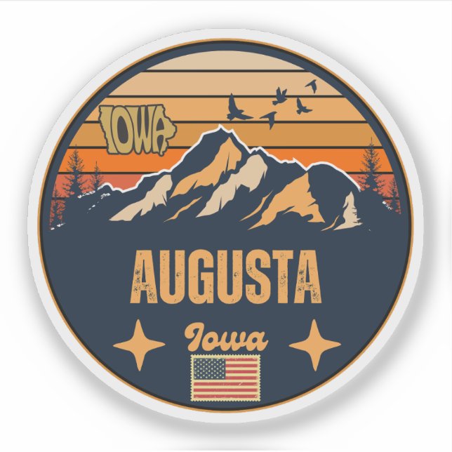Pegatina Augusta, Iowa, Estados Unidos (Anverso)