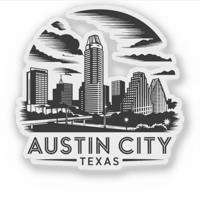 Pegatina Austin City Texas USA (Anverso)