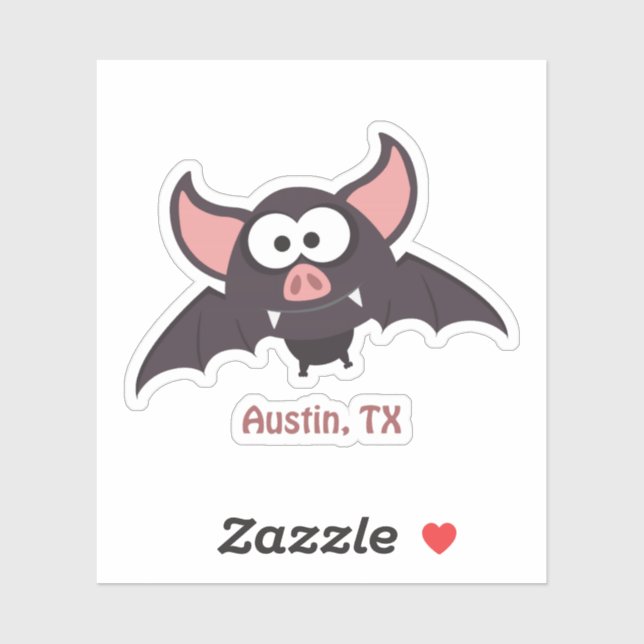 Pegatina Austin Texas Bat, un Personalizado gracioso (Hoja)