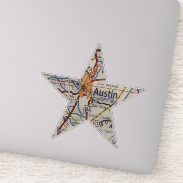 Pegatina Austin TX Star (Detalle)