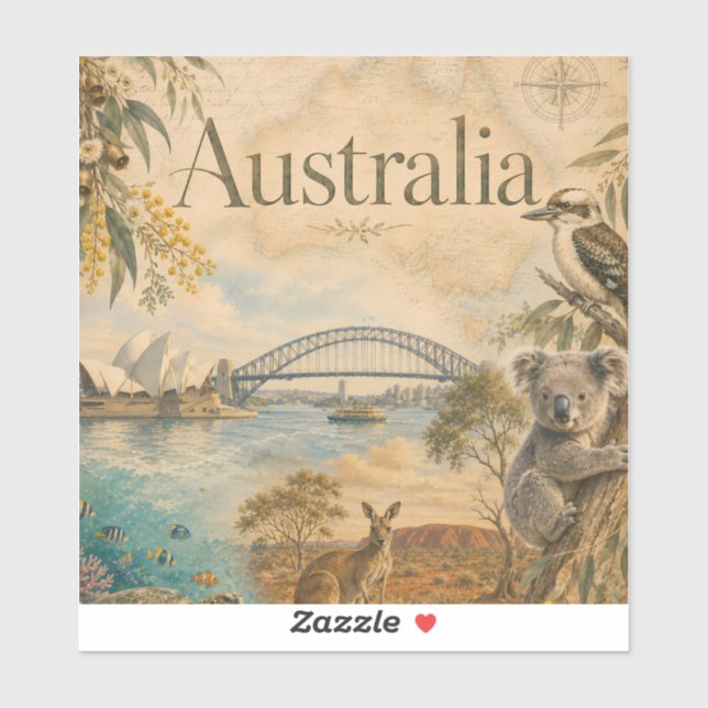 Pegatina Australia para amantes de Australia  (Hoja)