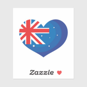 Pegatina Australiano. Bandera australiana. Corazón. 