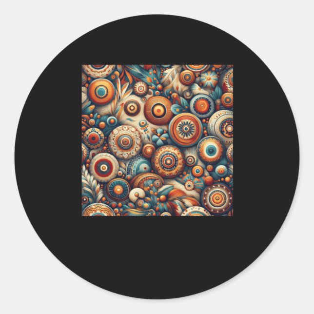 Pegatina Australiano De Arte Y Cultura Aborígenes (Anverso)