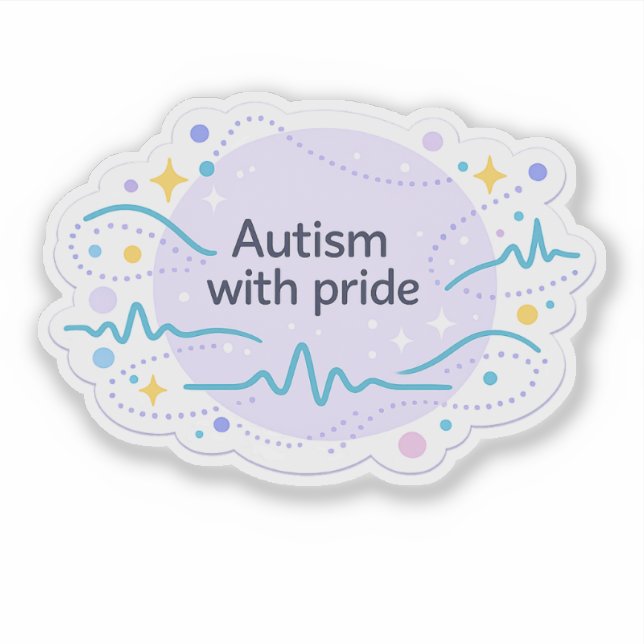 Pegatina Autism Awareness | With Pride Vinyl Sticker  (Anverso)