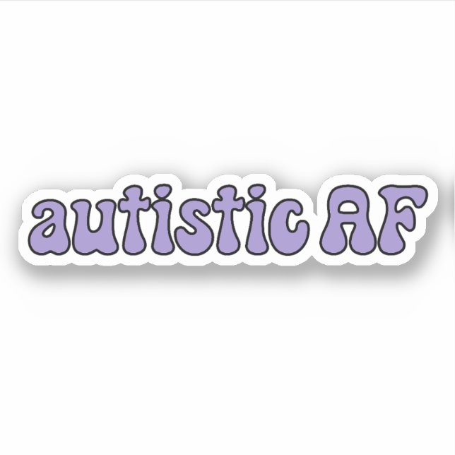 Pegatina autismo AF Simple Purple Typography (Anverso)