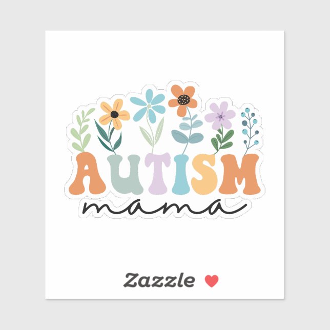 Pegatina Autismo mamá (Hoja)