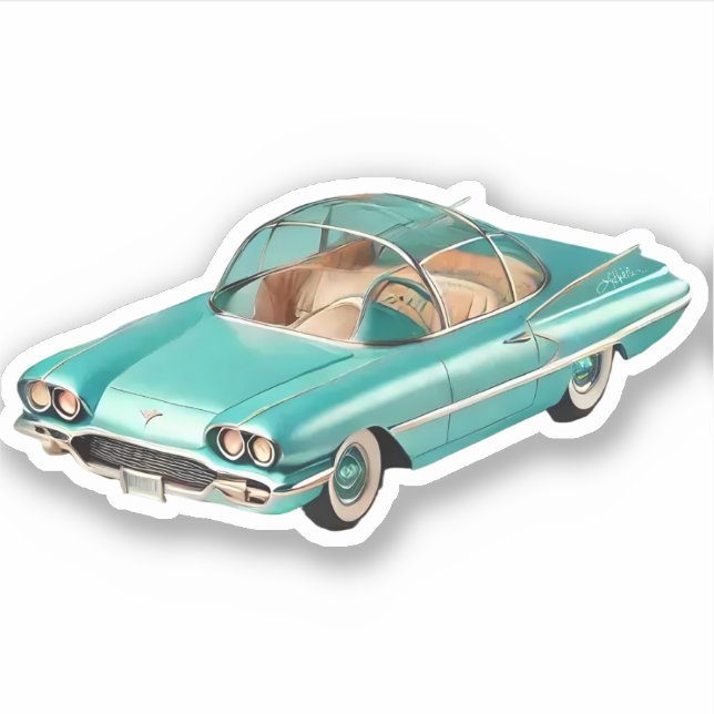 Pegatina Auto de concepto atómico futurista de mediados de  (Anverso)