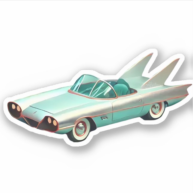 Pegatina Auto de concepto atómico futurista de mediados de  (Anverso)