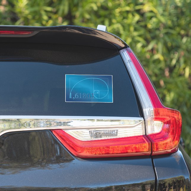 Pegatina Auto matemático de Guay Blue Fibonacci (Lado del coche)