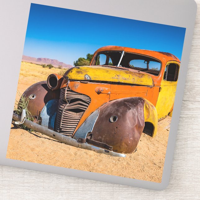 Pegatina Auto viejo y abandonado en Solitaire, Namibia (Detalle)