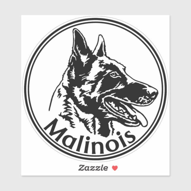 Pegatina Autoaufkleber Malinois klassisch rund  (Hoja)