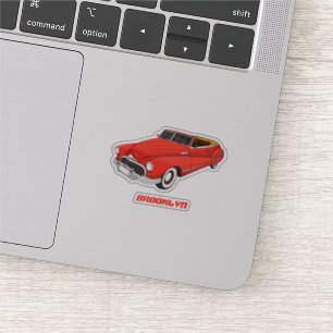 Pegatina Automóvil rojo clásico de 1948