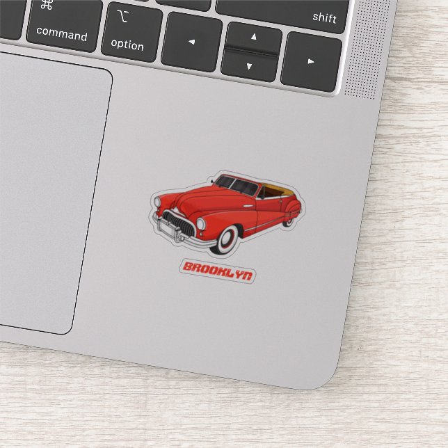 Pegatina Automóvil rojo clásico de 1948 (Detalle)
