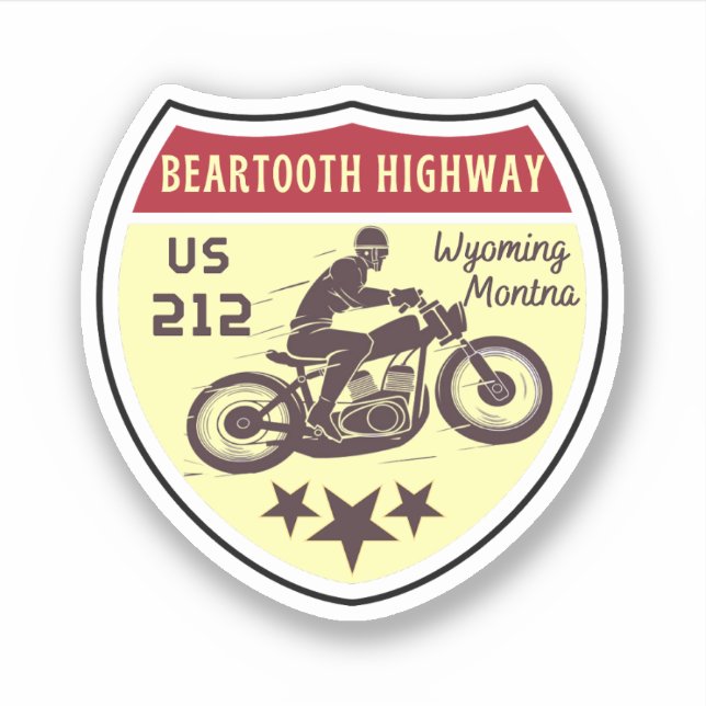 Pegatina Autopista Beartooth 212 ruta Montana a Wyoming (Anverso)