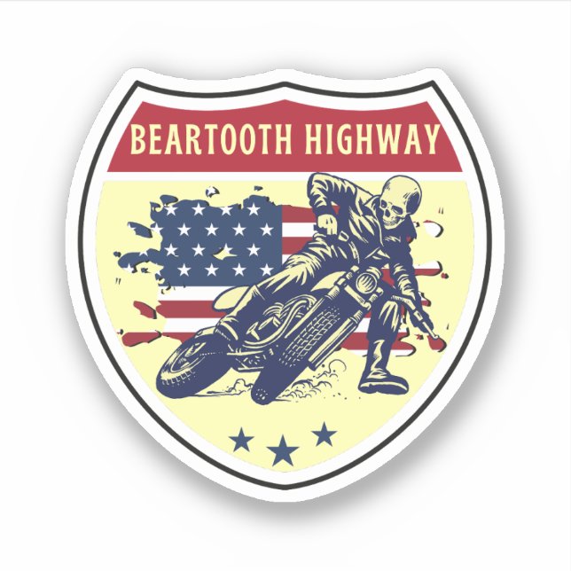 Pegatina Autopista Beartooth 212 ruta Montana a Wyoming (Anverso)