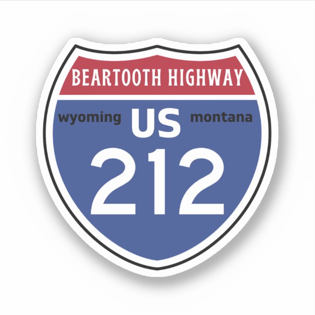 Pegatina Autopista Beartooth 212 ruta Montana a Wyoming (Anverso)