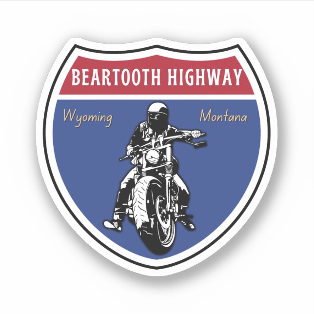 Pegatina Autopista Beartooth 212 ruta Montana a Wyoming (Anverso)