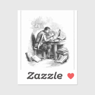 Pegatina Autor de escritor de libros antiguos