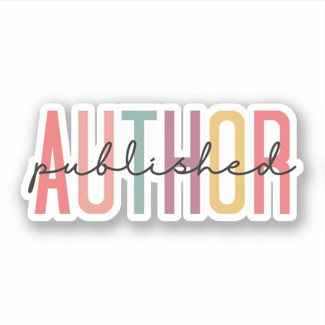 Pegatina Autor publicado, escritor publicado, nuevo autor (Anverso)