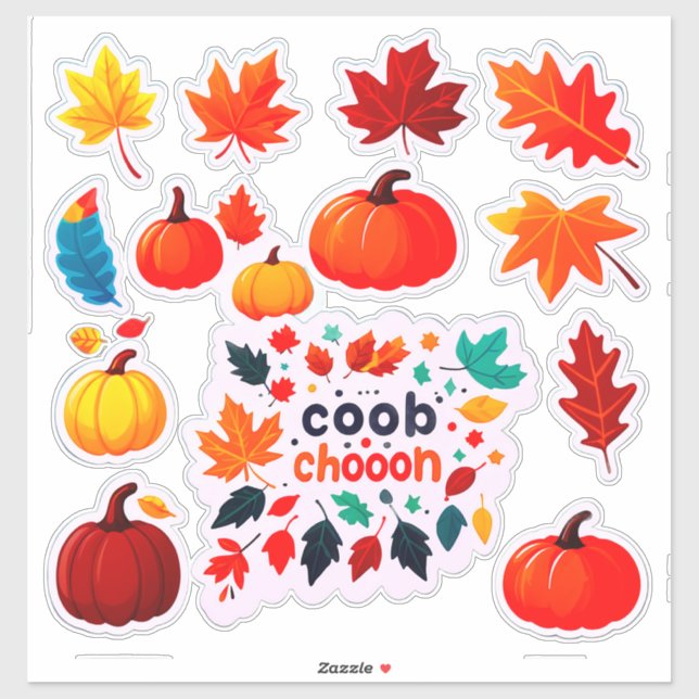Pegatina Autumn Leaves and Pumpkins Sticker Set (Hoja)