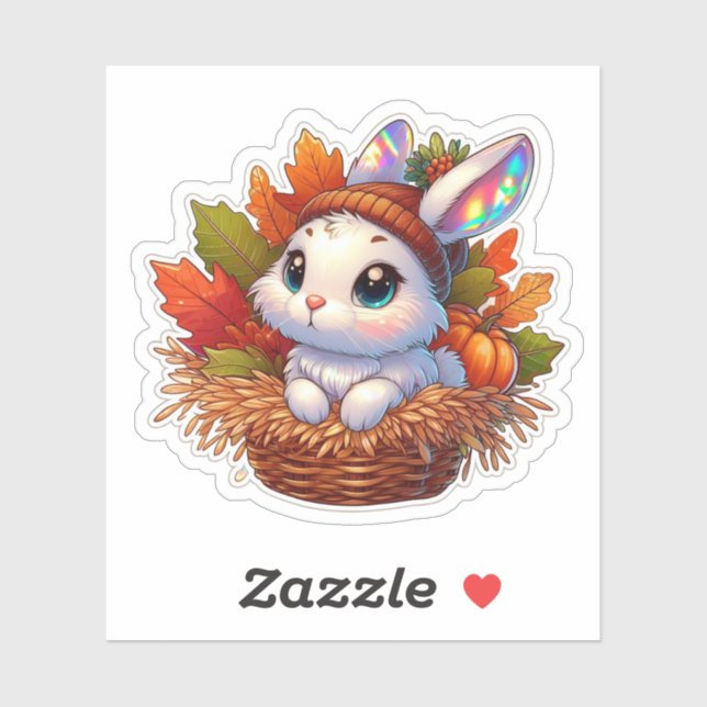 Pegatina Autumn Mood: Happy Season / Fall Bunny Sticker #18 (Hoja)