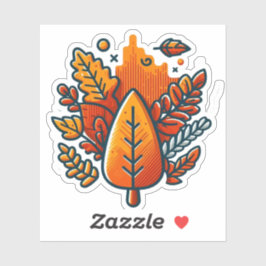 Pegatina Autumn Mood: Happy Season / Leaf Sticker #1