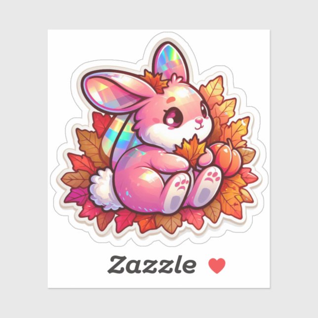 Pegatina Autumn Mood: Happy Season / Pink Bunny Sticker #14 (Hoja)