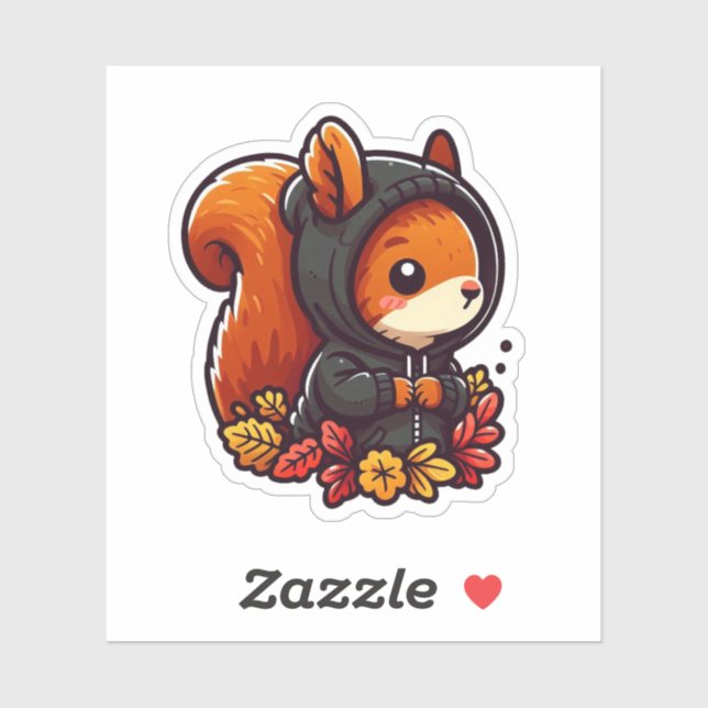 Pegatina Autumn Mood: Happy Season / Squirrel Sticker #2 (Hoja)