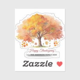 Pegatina autumn trees happy thanksgiving  sticker