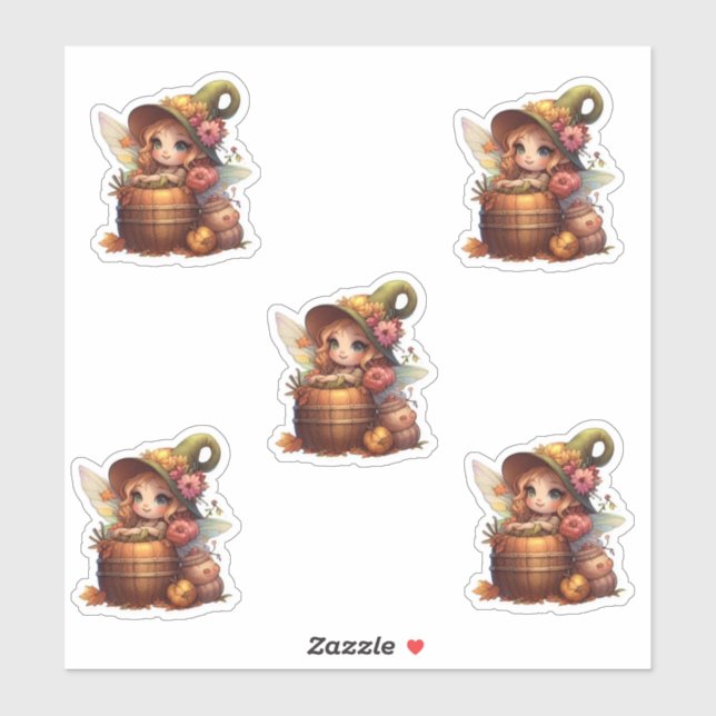 Pegatina Autumy fairy ai set Personalizado-Cut Vinyl Pegati (Hoja)