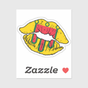 Pegatina Auvergne Auvergnian Lipstick Love Flag