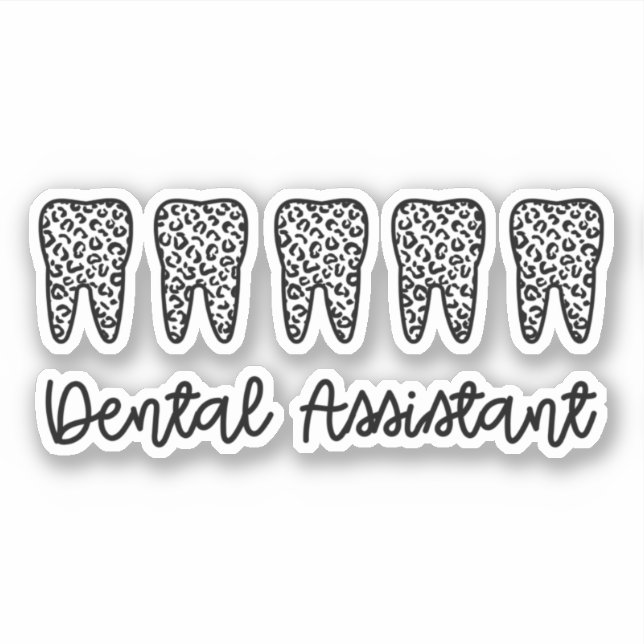 Pegatina Auxiliar dental | Regalos para dentista asistente (Anverso)
