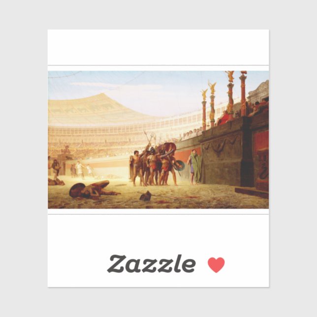 Pegatina Ave Caesar by Jean-Leon Gerome (Hoja)