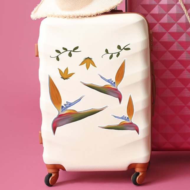 Pegatina Ave de Paraíso Vibrante Tropical A Mano (Subido por el creador)