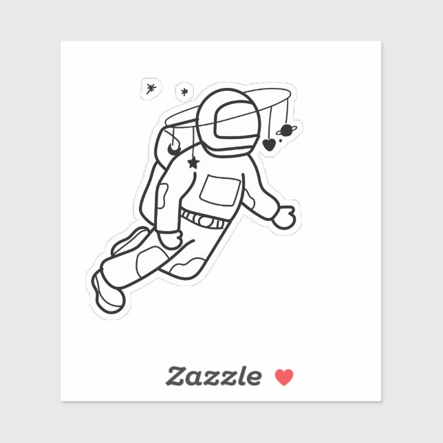 Pegatina Aventura astronauta cósmica (Hoja)