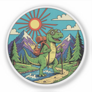 Pegatina Aventura de excursionista de dinosaurio - Trekking