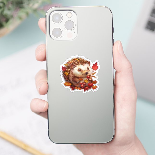 Pegatina Aventura de Hedgehog de otoño (Teléfono)