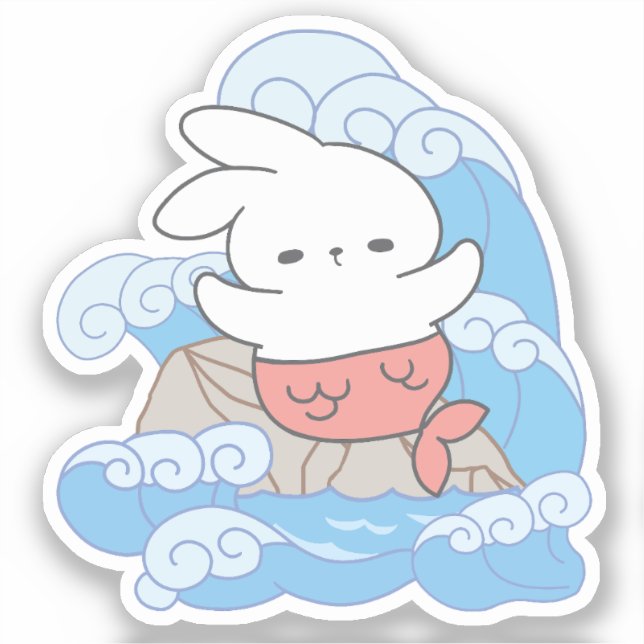 Pegatina Aventura de Seaside Whimsy Mer-Bunny (Anverso)