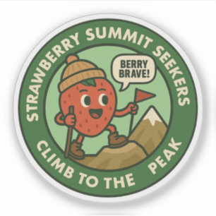 Pegatina Aventura de senderismo en la montaña Berry Brave