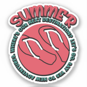 Pegatina Aventura de verano   Flip-Flops & Travel Inspired