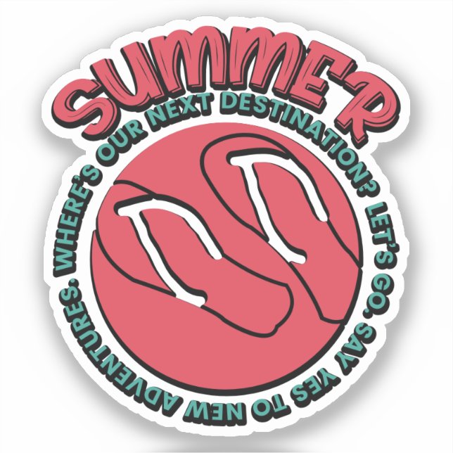 Pegatina Aventura de verano | Flip-Flops & Travel Inspired (Anverso)