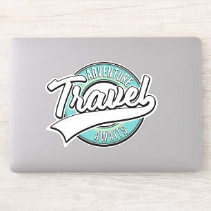 Pegatina Aventura de viaje espera logotipo vintage