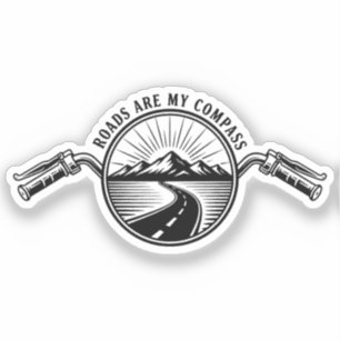 Pegatina Aventura en el horizonte en motocicleta     