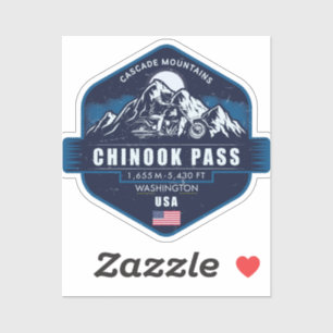 Pegatina Aventura en motocicleta por Chinook Pass Washingto