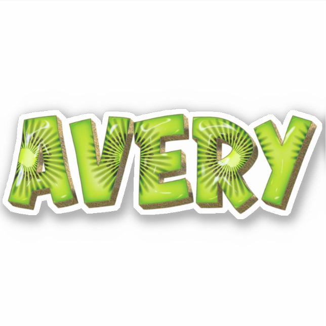 Pegatina Avery Name Kiwi Design Aufkleber Sticker (Anverso)